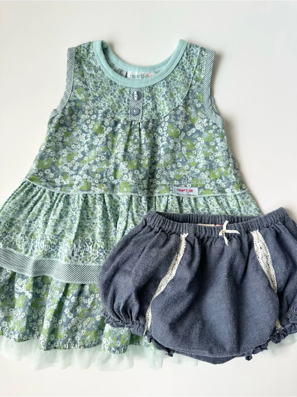 Pink Chicken Denim Bloomers and Naartjie Floral Dress